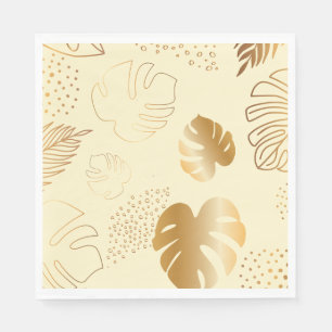 Yellow gold leaves napkin