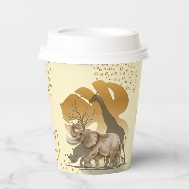 Yellow gold leaves paper cups (Front)