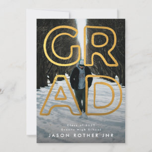 YELLOW GOLD LINE HOLLOW GRAD Contemporary Photo Announcement