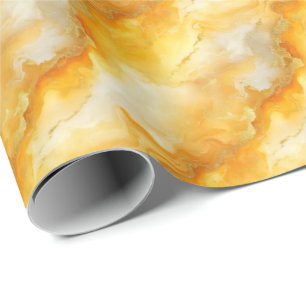 Yellow & Gold Marble Wrapping Paper