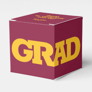 Yellow Gold - Maroon Graduation Party Favour Box
