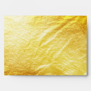 Yellow Gold Metal Foil Faux Glitter Wedding Envelopes