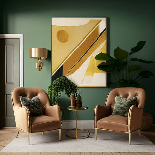 Yellow Gold Minimalist Modern Abstract Poster