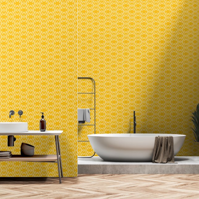 Yellow-Gold New Tribal Custom Wallpaper (Bathroom)