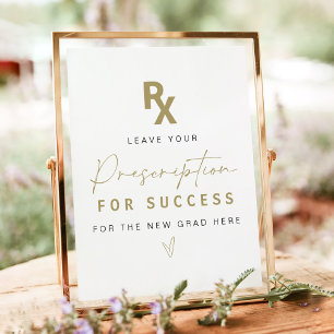Yellow Gold Nurse Prescription For Success Poster