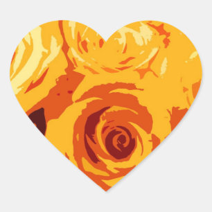 Yellow Gold Orange Roses Stickers