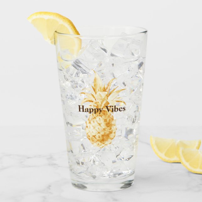 Yellow Gold Pineapple Glass (Front Ice)