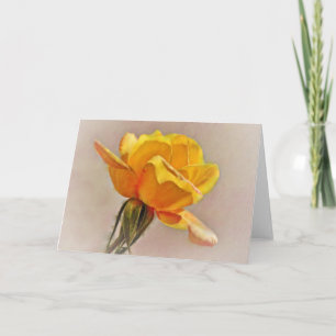 Yellow Gold Rose Art Note Card