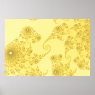 Yellow Gold Seahorse Herd Poster