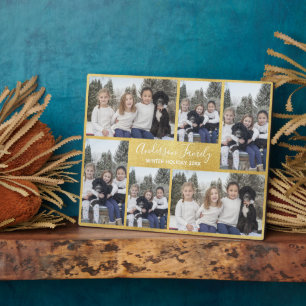 Yellow Gold Six Photo Template Plaque