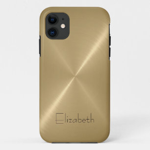 Yellow Gold Stainless Steel Metal Look iPhone 11 Case