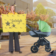 Yellow Gold Stars Custom Small Fleece Blanket