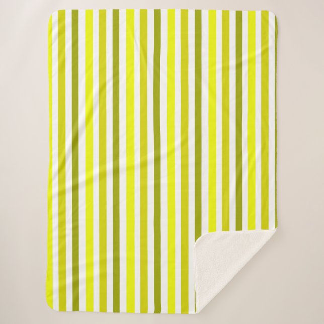 Yellow Gold Stripe Sherpa Blanket (Front)