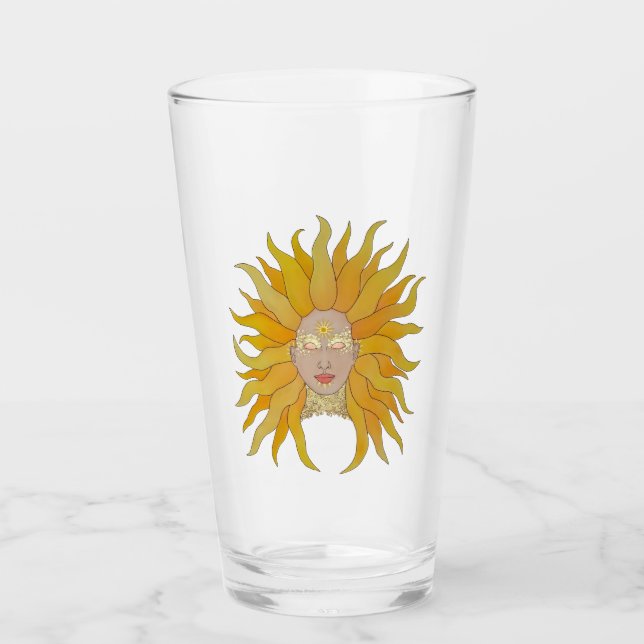 Yellow gold sun inspired glass (Front)