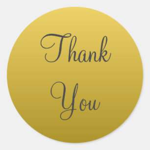 Yellow Gold Thank You Stickers