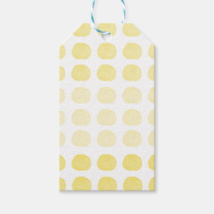 Yellow Gold Watercolor Cute Happy Polka Dots Art Gift Tags