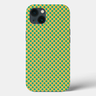 Yellow Gold with Emerald Green Polka Dots STaylor iPhone 13 Case
