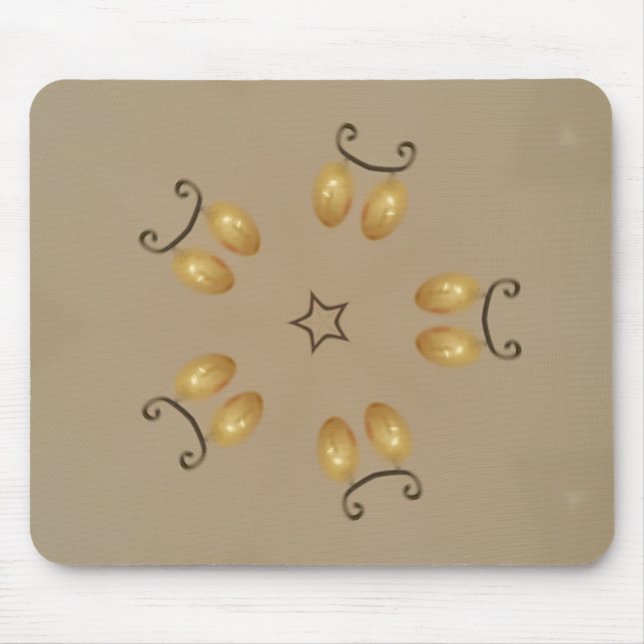 Yellow Golden Egg Pattern Easter Eggs Rustic Beige Mouse Mat (Front)