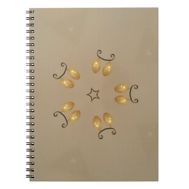 Yellow Golden Egg Pattern Easter Eggs Rustic Beige Notebook (Front)