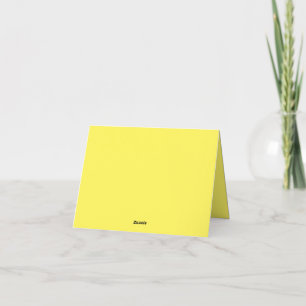 Yellow, Golden Fizz Folded Thank You Card