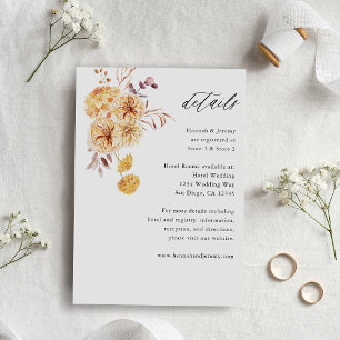 Yellow Golden Floral Details Enclosure Card