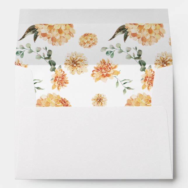 Yellow Golden Floral  Envelope (Back (Bottom))