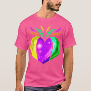 Yellow Golden Purple And Green Heart For T-Shirt