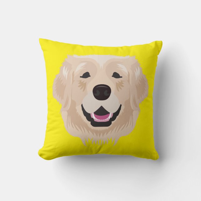 Yellow Golden Retriever Cushion (Front)