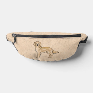 Yellow Golden Retriever Cute Cartoon Dog Beige Bum Bags