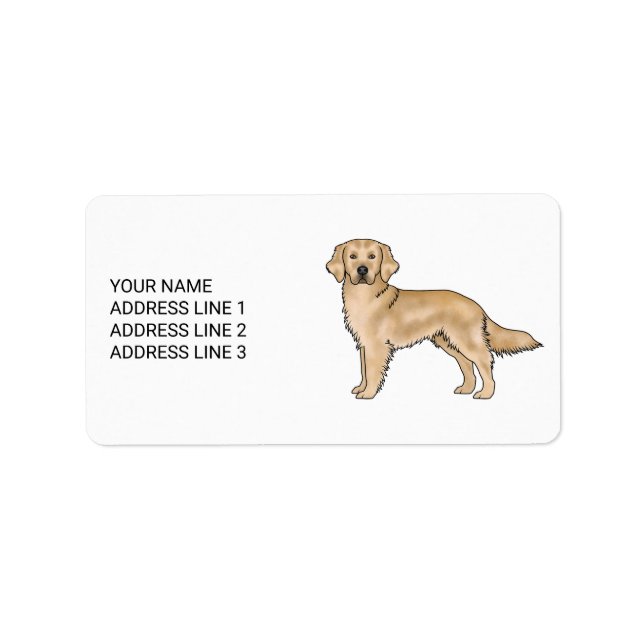 Yellow Golden Retriever Cute Dog With Custom Text Label (Front)
