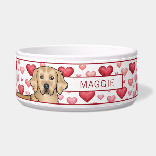 Yellow Golden Retriever Hearts Custom Pet Name