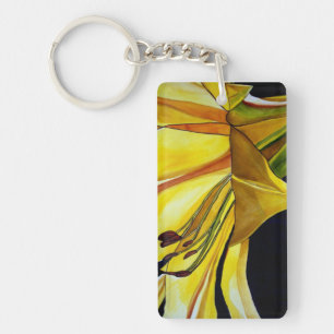 Yellow Golden Splendour lily art keychain