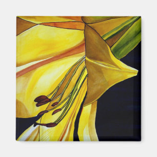 Yellow Golden Splendour lily art magnet