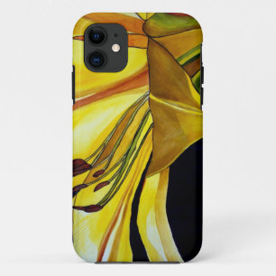 Yellow Golden Splendour lily original art iPhone 11 Case