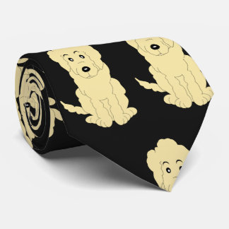 Yellow Goldendoodle Design Any Colour Background Tie