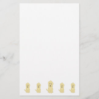 Yellow Goldendoodle Dog Design Stationery