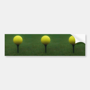 Yellow Golf Ball on a mountain golf course Bumper Sticker