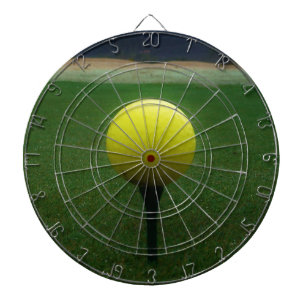 Yellow Golf Ball on a mountain golf course Dartboard