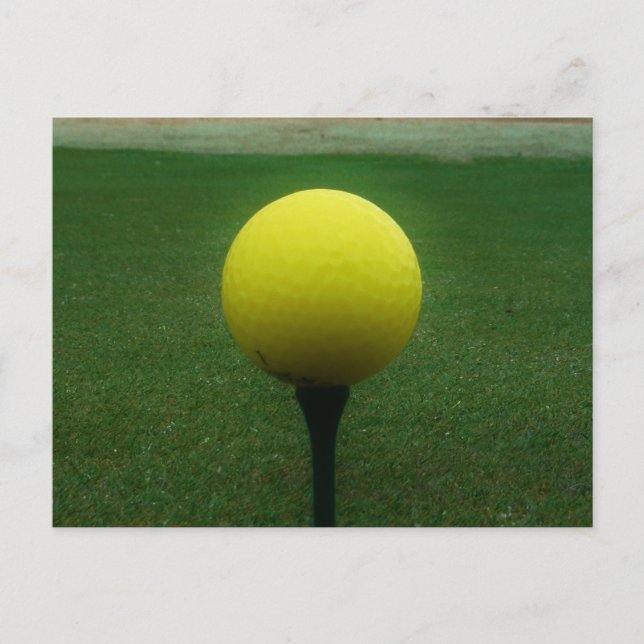 Yellow Golf Ball on a mountain golf course Postcard (Front)