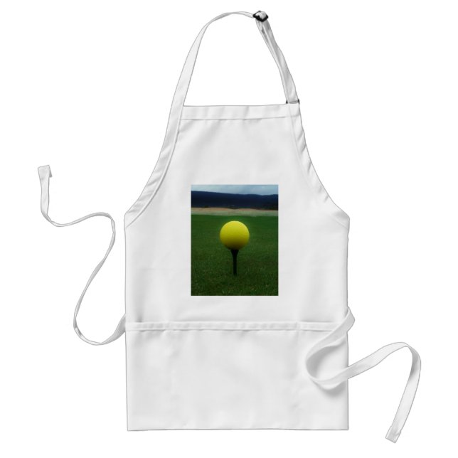 Yellow Golf Ball on a mountain golf course Standard Apron (Front)