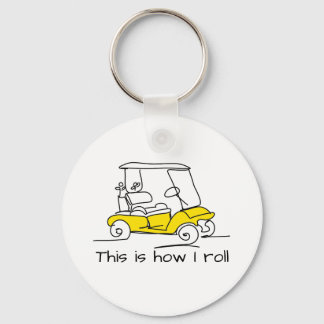 Yellow golf cart, key chain