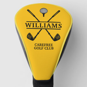 Yellow Golf Club Player Name Golf Head Cover