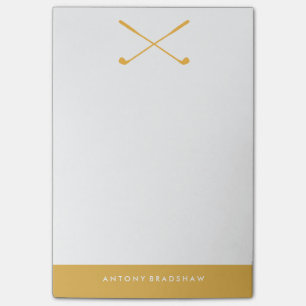 Yellow Golf Clubs Personalised Post-it Notes