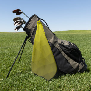 Yellow gradient geometric mesh pattern golf towel