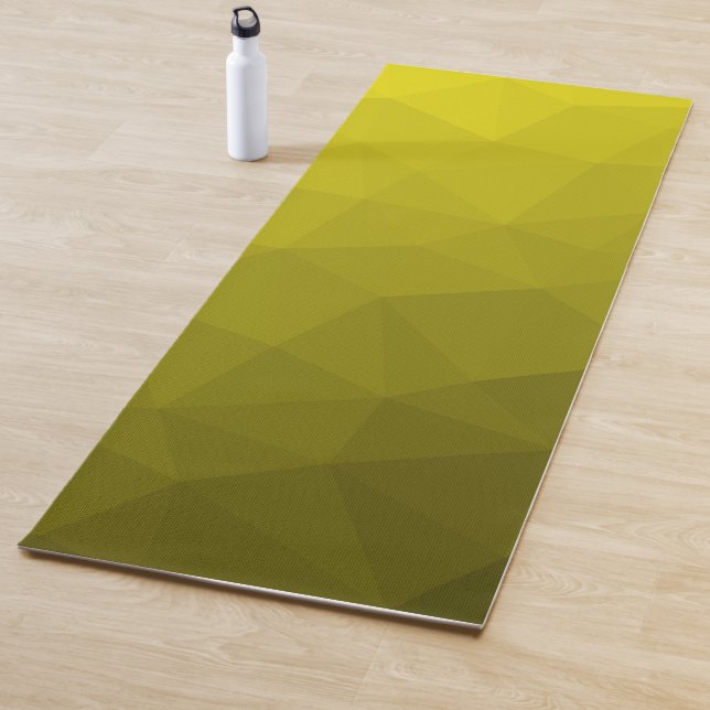 Yellow Gradient Geometric Mesh Pattern Yoga Mat (In Situ)
