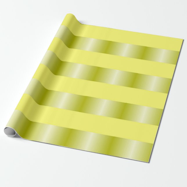 Yellow gradient stripes pattern wrapping paper (Unrolled)