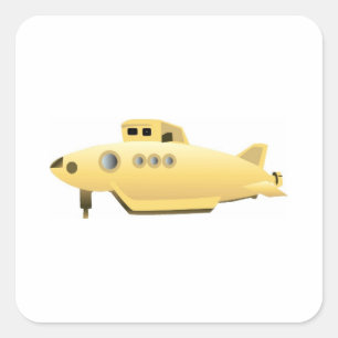 Yellow Gradient Submarine Square Sticker