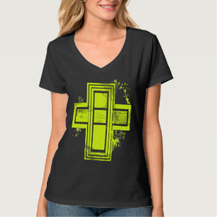 Yellow Graffiti Cross T-shirt