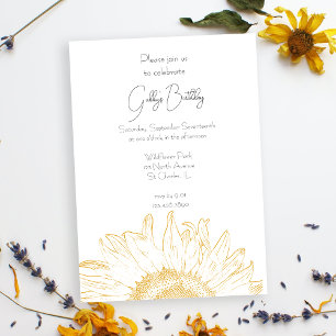 Yellow Graphic Sunflower Birthday Party Invitation