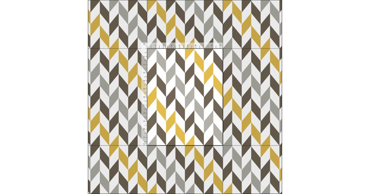 Yellow & Gray Chevron Pattern Fabric Zazzle